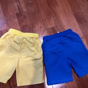 Vibrant Yellow and Blue Casual Shorts